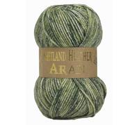 WoolCraft Shetland Heather Aran Knitting & Crochet Yarn, Great Value Yarn Available in 15 Tweed Effect Aran Colours, 75% Acrylic & 25% Wool, 200 Metres, 100g Balls, Pack of 10, Willow
