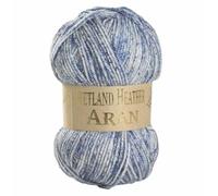 WoolCraft Shetland Heather Aran Knitting & Crochet Yarn, Great Value Yarn Available in 15 Tweed Effect Aran Colours, 75% Acrylic & 25% Wool, 200 Metres, 100g Balls, Pack of 15, Persian Blue
