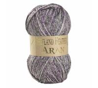 WoolCraft Shetland Heather Aran Knitting & Crochet Yarn, Great Value Yarn Available in 15 Tweed Effect Aran Colours, 75% Acrylic & 25% Wool, 200 Metres, 100g Balls, Pack of 5, Lavender Fields