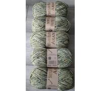 Woolcraft Shetland Heather Aran Soft Knitting Yarn / 25% Wool 5 Ballsx 100g 006 Willow