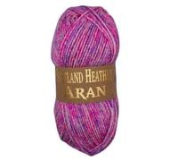 WoolCraft Shetland Heather Knitting & Crochet Yarn, Great Value Acrylic & Wool Blend Yarn, with 15 Tweed Effect Colours, 75% Acrylic & 25% Wool, 200 Metres, 100g Balls, Pack of 10, Orchid Twist