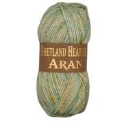 WoolCraft Shetland Heather Knitting & Crochet Yarn, Great Value Acrylic & Wool Blend Yarn, with 15 Tweed Effect Colours, 75% Acrylic & 25% Wool, 200 Metres, 100g Balls, Pack of 5, Spring Green
