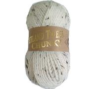 Woolcraft Shetland Tweed Chunky Sewing Knitting Crochet Craft Wool Yarn Ball (Magee/Cream)