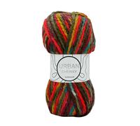 Woolcraft Urban Super Chunky Knitting & Crochet Yarn, 6 Self-Striping Shades in The Range, 100% Acrylic, 82 Metres, 100g Balls, Single Ball, Peacock