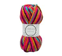 Woolcraft Urban Super Chunky Knitting & Crochet Yarn, 6 Self-Striping Shades in The Range, 100% Acrylic, 82 Metres, 100g Balls, Pack of 5, Flamingo
