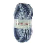 WoolCraft with Love DK Knitting & Crochet Yarn is a Soft, Self-Patterning Yarn. Available in a Selection of Variegated Colours, 100% Acrylic, 300 Metres, 100g Balls, Pack of 10, Holly Blue