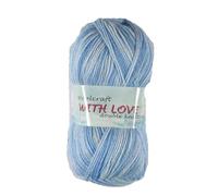 WoolCraft with Love DK Knitting & Crochet Yarn is a Soft, Self-Patterning Yarn. Available in a Selection of Variegated Colours, 100% Acrylic, 300 Metres, 100g Balls, Pack of 3, Sea Spray
