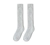 Woolen Calf Socks Womens Autumn And Winter Stockings With Extra Thick Wool Ring For Warmth And Knee Mesh Stockings (G, One Size)