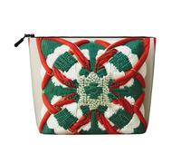 Woolen fabric pattern Fake Hemp Makeup Bag - Your One-Pack Solution for Travel Toiletry & Daily Cosmetics Storage - Zipper Pouch, Black, One Size