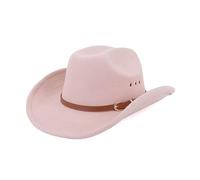 Woolen Felt Cowboy Hat For Adult With Buckle Belt Fashion Carnivals Party Cap Women Men Halloween Role Play Props Cap Wide Brim Hat Music Festival