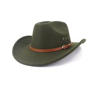 Woolen Felt Cowboy Hat For Adult With Buckle Belt Fashion Carnivals Party Cap Women Men Halloween Role Play Props Cap Cowboy Hat Outdoor Fedora Buckle Belt