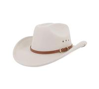 Woolen Felt Cowboy Hat For Adult With Buckle Belt Fashion Carnivals Party Cap Women Men Halloween Role Play Props Cap Cowboy Hat Outdoor Fedora Buckle Belt