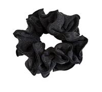 Woolen large-sized rolled-edge pleated hairband with leaf-like design for a sophisticated ponytail hair ac for Straight, Curly, and Kinky Hair(Black)