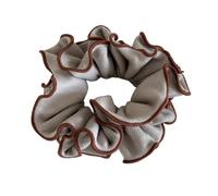 Woolen large-sized rolled-edge pleated hairband with leaf-like design for a sophisticated ponytail hair ac for Straight, Curly, and Kinky Hair(Apricot)