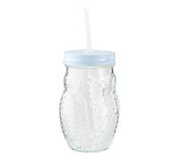Woolf & Baker Owl Mason Jar With Straw Assorted Colours