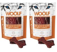 WOOLF Big Bone of Duck with Carrot - Complementary Snacks for Dogs. Dog Treats with All-Natural Ingredients and High Meat Content, Free from Artificial Additives. Suitable for Dogs (100g) (Pack of 2)