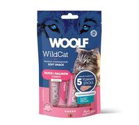 WOOLF Functional Cat Cream Snacks - Natural Ingredients & Moisture-Rich to Support Hydration, Oligosaccharides to Promote Gut Health & Digestion, Gluten-Free, Low Calorie Treat (Duck & Salmon, 5x14g)