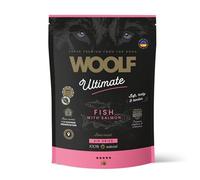 WOOLF Semi-Moist Air-Dried Complete Dog Food 1kg - Natural Ingredients & High Meat Content, Slow-cooked to Preserve Flavour & Nutrition, Ideal for Sensitive Stomachs or as a Topper (Fish with Salmon)