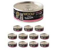 WOOLF Wet Canned Complete Cat Food Pack of 12 x 85g | Salmon | High Protein & Moisture-Rich Pâté, Balanced Nutrition, Supports Brain Development, Easy Digestion, Suitable for Kittens