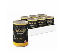 WOOLF Wet Canned Complete Dog Food Pack of 6 x 400g - Natural Ingredients & High Meat Content, Balanced Nutrition, Natural Antioxidants, Low Fat, Suitable for Dogs (Rabbit with Tomato)