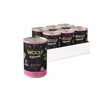 WOOLF Wet Canned Complete Dog Food Pack of 6 x 400g - Natural Ingredients & High Meat Content, Nutritious, Supports Immunity and Overall Health, Suitable for Dogs (Goose with Raspberries)