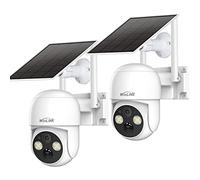 WOOLINK 2PCS 4MP Solar Security Cameras Wireless Outdoor, 2.5K Solar/Battery Powered Camera for Home Security, Pan/Tilt 2.4Ghz WiFi Camera with PIR, 2-Way Audio, Cloud/SD, Color Night Vision