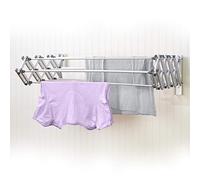 Woolite Aluminum Collapsible Clothes, Space Saver, Easy Storage, Retractable, Silver, Wall Mount Drying Rack 27" W