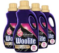 Woolite Liquid Laundry Detergent, 750ml, Pack of 4, For Dark Fabrics & Denim, Hand & Machine Wash, Revives Colours & Prevents Dulling, 48 Washes