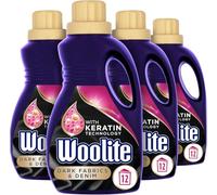 Woolite Liquid Laundry Detergent, 750ml, Pack of 4, For Dark Fabrics & Denim, Hand & Machine Wash, Revives Colours & Prevents Dulling, 48 Washes