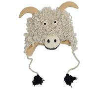 Woollen Handknitted Fleece Lined Trapper Farm Animal Hat Goat