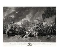 Woollett 9 Years War Battle La Hogue Illustration Art Print Canvas Premium Wall Decor Poster Mural