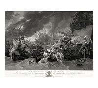 Woollett 9 Years War Battle La Hogue Illustration Large Wall Art Poster Print Thick Paper 18X24 Inch
