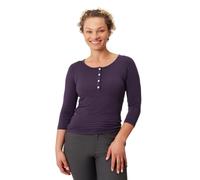 Woolly Clothing Co. Women's Merino Wool 3/4 Sleeve Henley - Ultralight - Wicking Breathable Anti-Odor - Purple - Medium