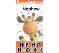 Woolly Friends Birthday Card for Nephew, 12 x 22 cm, Woolly Giraffe