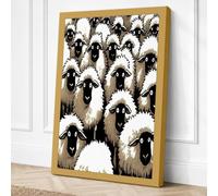 Woolly Gathering Farmhouse Canvas Wall Art Print 24x16 Inch