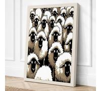 Woolly Gathering Farmhouse Canvas Wall Art Print 30x20 Inch