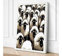 Woolly Gathering Farmhouse Canvas Wall Art Print 36x24 Inch