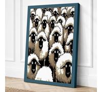 Woolly Gathering Farmhouse Canvas Wall Art Print 36x24 Inch