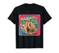 Woolly Mammoth Hugs Here Prehistoric Animal Ice Age Dino Value Graphic T-Shirt, Men, Black, S