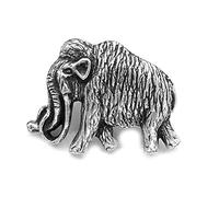 Woolly Mammoth (Ice Age Elephant) Pin Badge in Grey Burlap Pouch