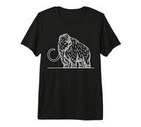 Woolly Mammoth Line Art Ice Age Prehistoric Premium T-Shirt