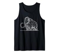 Woolly Mammoth Line Art Ice Age Prehistoric Tank Top