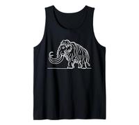 Woolly Mammoth Line Art Prehistoric Animal Drawing Tank Top