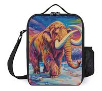 Woolly Mammoth on Ice Insulated Lunch Bag Portable Lunch Box Lunch Tote Bag with Shoulder Strap