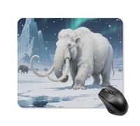 Woolly Mammoth on Tundra Square Mouse Pads Non-Slip Rubber Base Mouse Mat Cute Mousepad Funny Computer Desk Accessories for Office Home Gaming Work 25 * 30cm