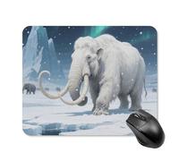 Woolly Mammoth on Tundra Square Mouse Pads Non-Slip Rubber Base Mouse Mat Cute Mousepad Funny Computer Desk Accessories for Office Home Gaming Work 20 * 25cm