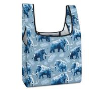 Woolly Mammoth Pattern Funny Reusable Grocery Bag Lightweight Heavy Duty Tote Shopping Bags