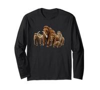 Woolly Mammoths Group Mammuthus Primigenius Mammoth Long Sleeve T-Shirt