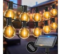 Woolmug 119.7FT Solar Festoon Lights Outdoor, 50+3 G40 LED Solar Powered Garden String Light Shatterproof Bulbs, Waterproof 5 Modes Hanging Patio Lighting for Outside Pergola Yard Party Gazebo
