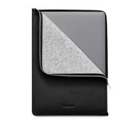 WOOLNUT Folio Case for MacBook Pro 16 - YKK Premium Zipper - Full-Grain Leather, Wool Felt Interior - Tailor-Made Fit - Scandinavian Design, Compatible with Apple MacBook Pro 16 inch - Black